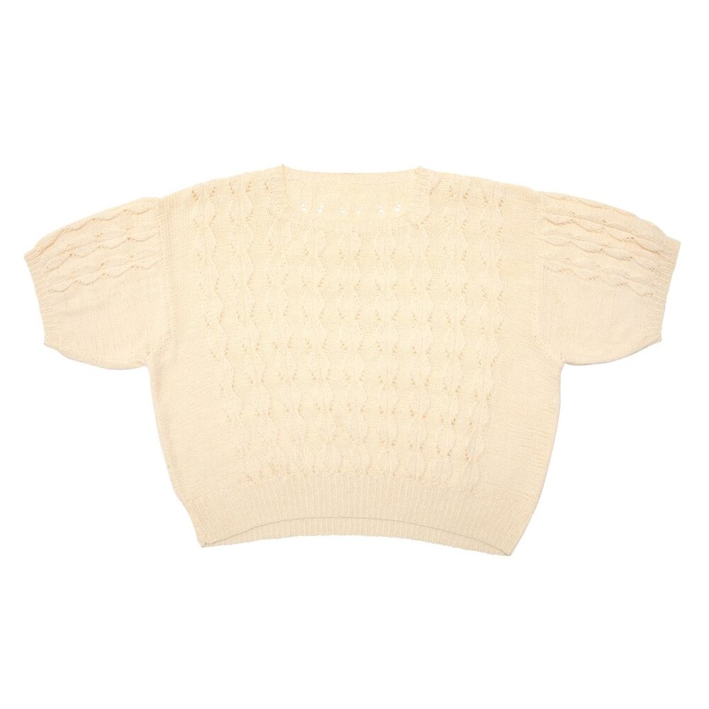 Sundazed (Austria) Vintage, Hand-Knit, Sculptural, Stitchwork, Lace Eyelets